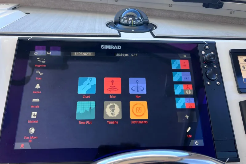Slide: The Image of Simrad navigation display on 2023 Parker 2820 XLD Sport Cabin boat dashboard. - 88