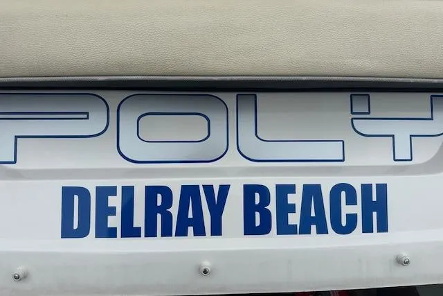 Slide: The Image of 2019 Regal 33 OBX boat with "Delray Beach" text on the stern. - 23