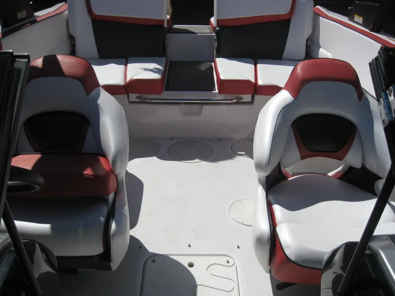 Slide: The Image of 2016 Scarab 195 HO Impulse boat interior with red and white seating. - 5