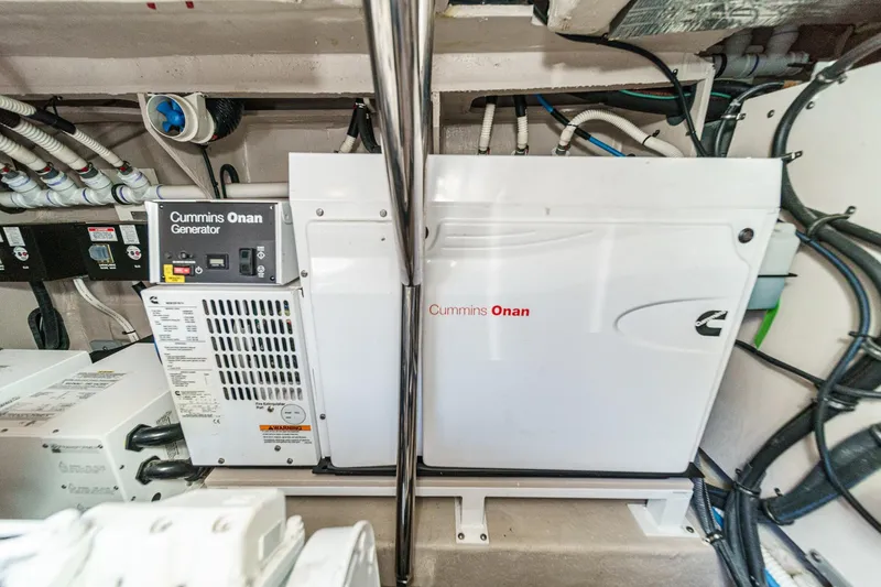 Slide: The Image of Cummins Onan generator in 2018 Sea Ray Fly 510 yacht engine room. - 65