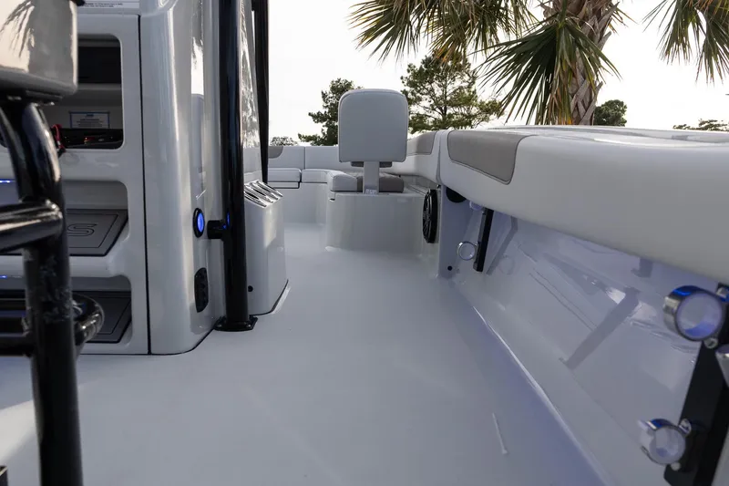 Slide: The Image of 2026 Caymas 28 HB boat interior with sleek design and modern features. - 16