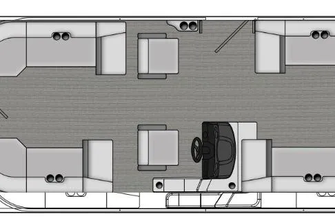 Slide: The Image of 2026 Bentley Pontoons 243 Navigator Tri-toon on water with passengers enjoying a sunny day. - 2