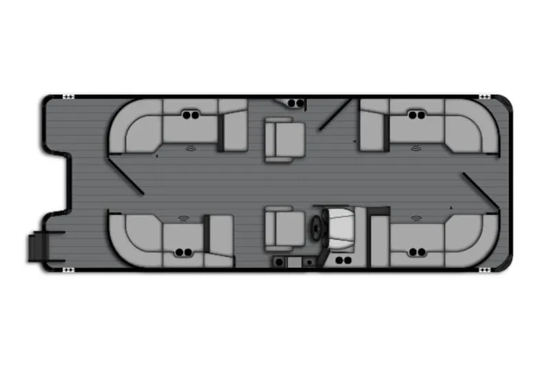 Slide: The Image of 2026 Bentley Pontoons 243 Navigator Tri-toon floor plan, featuring spacious seating layout. - 3