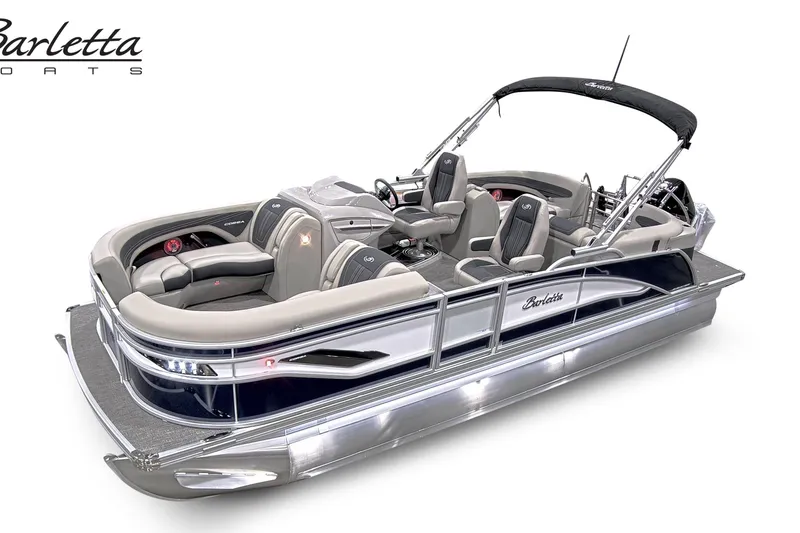 The Image of 2026 Barletta CORSA 23QCSS pontoon boat with sleek design and luxurious seating. - 0