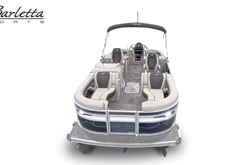 Slide: The Image of 2026 Barletta CORSA 23QCSS pontoon boat with luxurious seating and sleek design. - 4