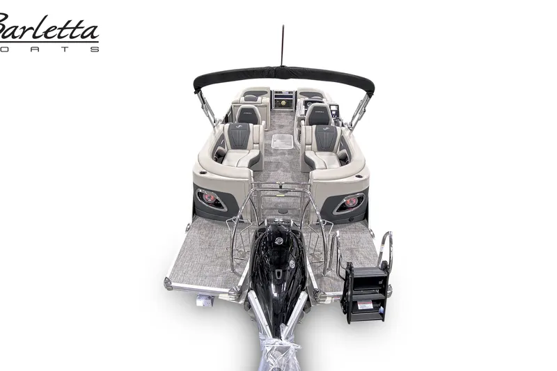 Slide: The Image of 2026 Barletta CORSA 23QCSS pontoon boat, featuring luxurious seating and modern design. - 5