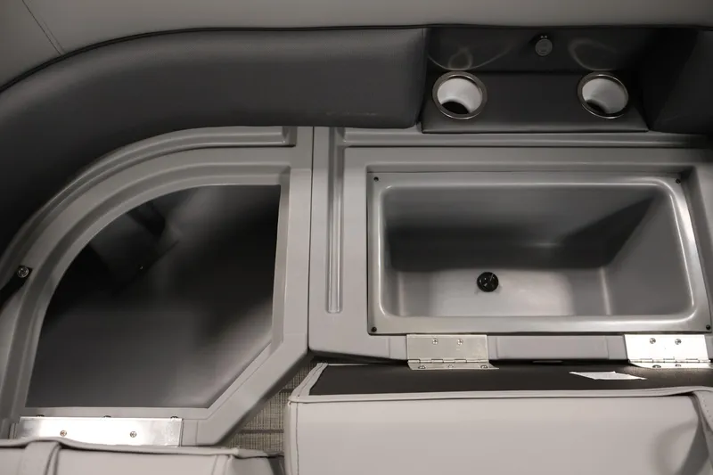 Slide: The Image of Interior view of 2026 Bentley Pontoons 223 Navigator Tri-toon, featuring storage compartments. - 34