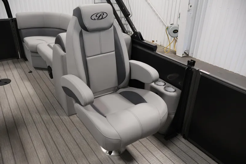 Slide: The Image of Luxurious seating in 2026 Bentley Pontoons 223 Navigator Tri-toon boat interior. - 30