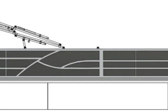 Slide: The Image of 2026 Bentley Pontoons 223 Navigator Tri-toon side view illustration. - 5