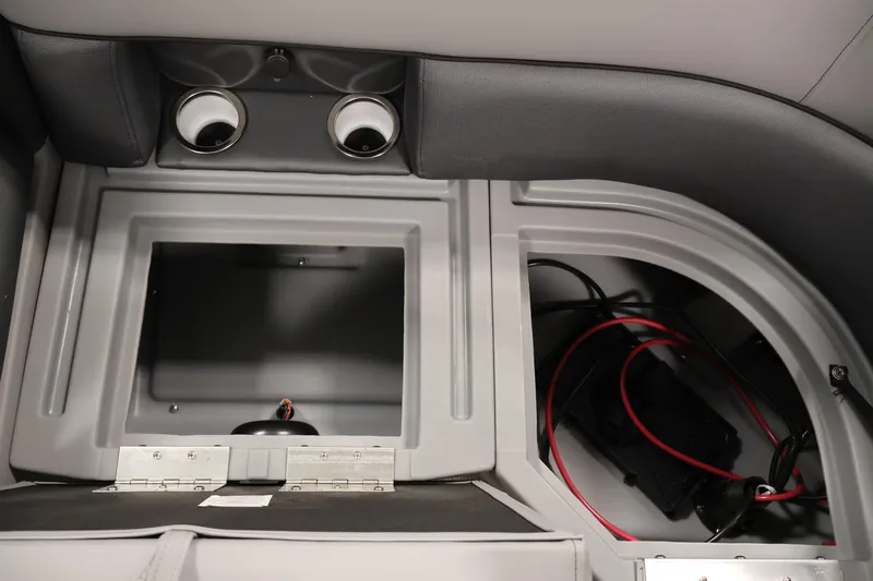 Slide: The Image of Interior storage and wiring of 2026 Bentley Pontoons 223 Navigator Tri-toon boat. - 37