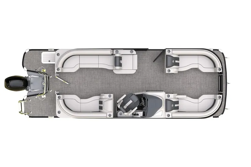 The Image of Manufacturer Provided Image: Top view of 2026 Barletta Lusso 23QCSS pontoon boat layout with seating and helm. - 0