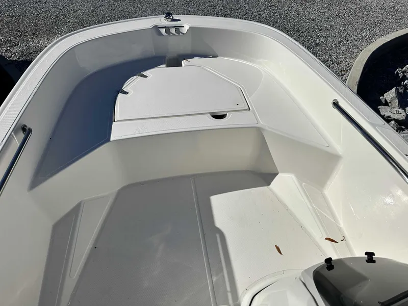 Slide: The Image of Interior view of 2025 Boston Whaler 160 Super Sport boat. - 16