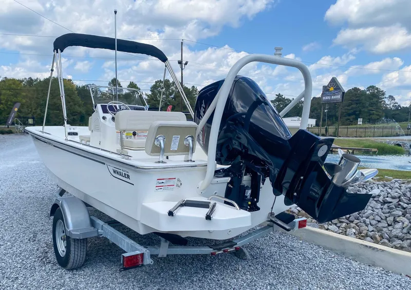 Slide: The Image of Boston Whaler 170 Montauk 2025 on trailer, exterior view. - 8