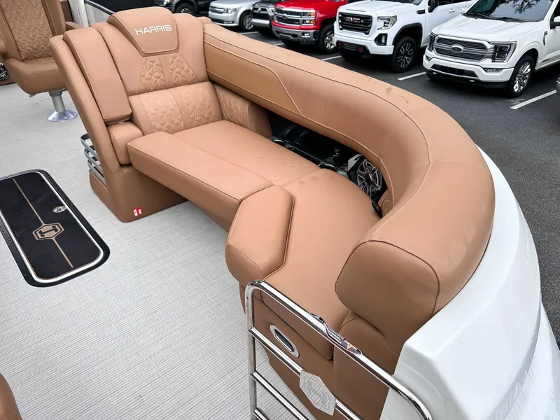 Slide: The Image of Luxurious seating on Harris Grand Mariner 230 SLDH 2025 pontoon boat. - 14