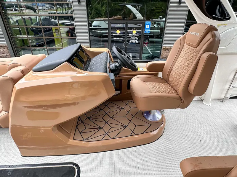 Slide: The Image of Luxurious helm of the 2025 Harris Grand Mariner 230 SLDH. - 17