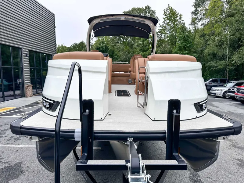 Slide: The Image of 2025 Harris Grand Mariner 230 SLDH pontoon boat at dock. - 4