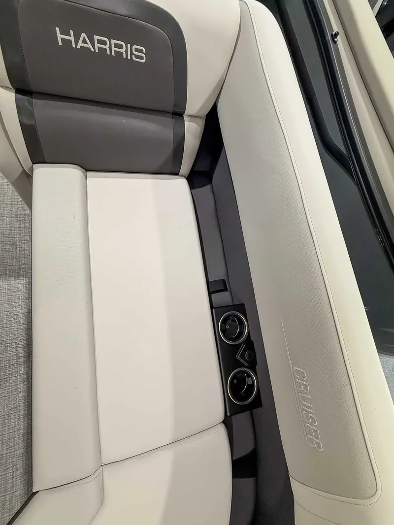 Slide: The Image of Interior of 2025 Harris Cruiser 230 CWDH with beige upholstery. - 13