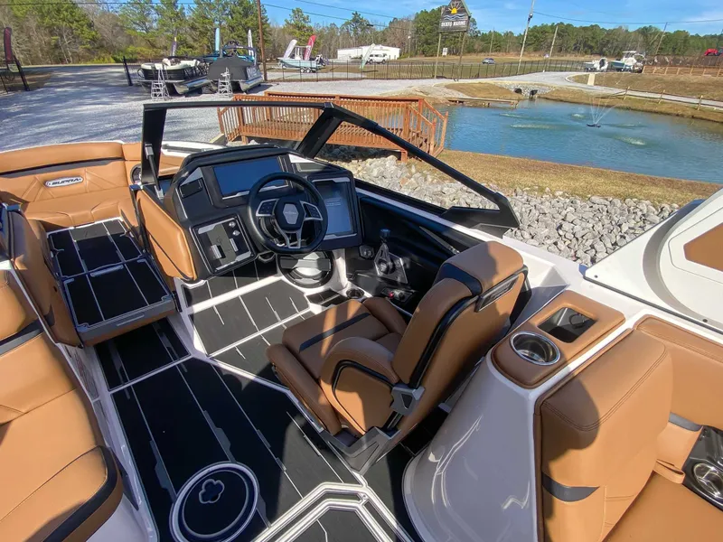 Slide: The Image of Interior of 2024 Supra SL boat with luxurious features. - 18