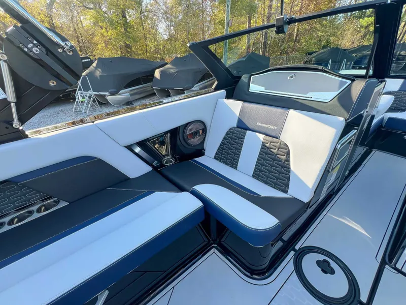 Slide: The Image of 2024 MasterCraft X22 interior with luxurious seating. - 19