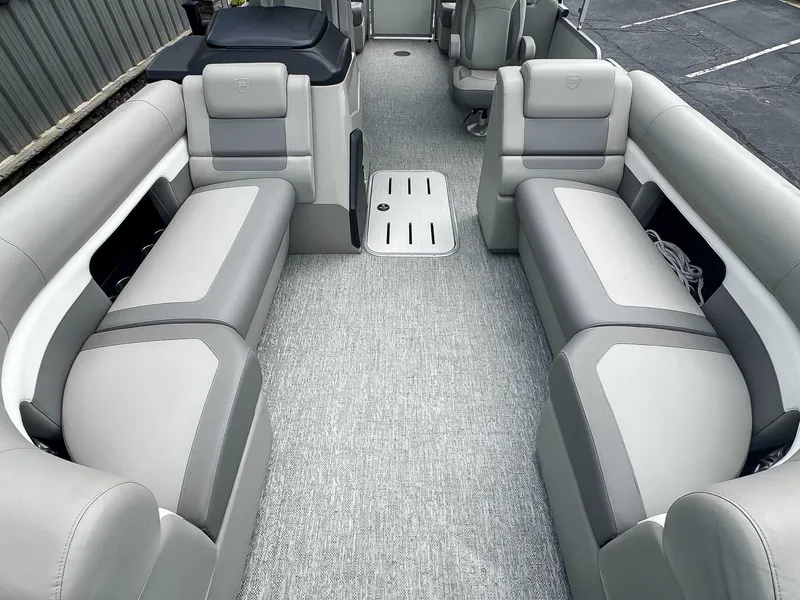 Slide: The Image of Interior of 2024 Premier 230 SunSation RF with gray upholstery. - 7