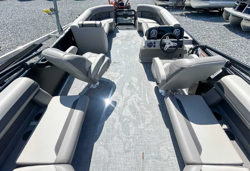 Slide: The Image of Interior of the 2025 Premier 200 Sunscape RF pontoon boat. - 9