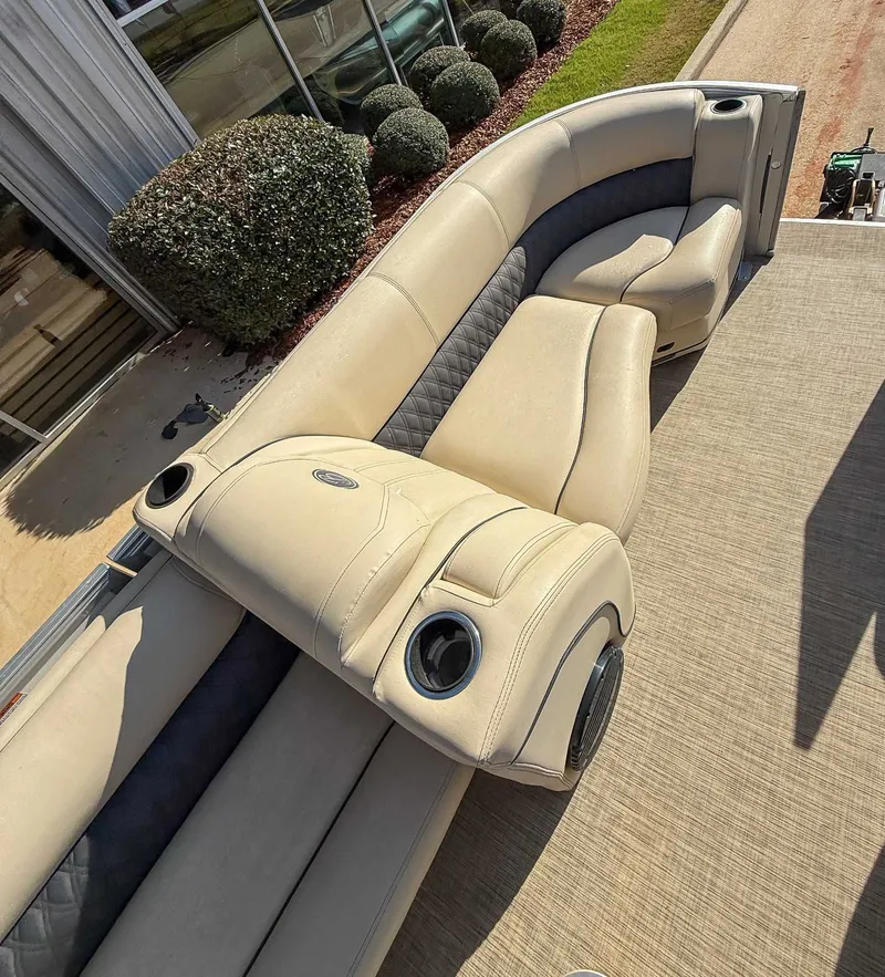 Slide: The Image of Luxurious seating on a 2018 Barletta L23UC pontoon boat. - 11