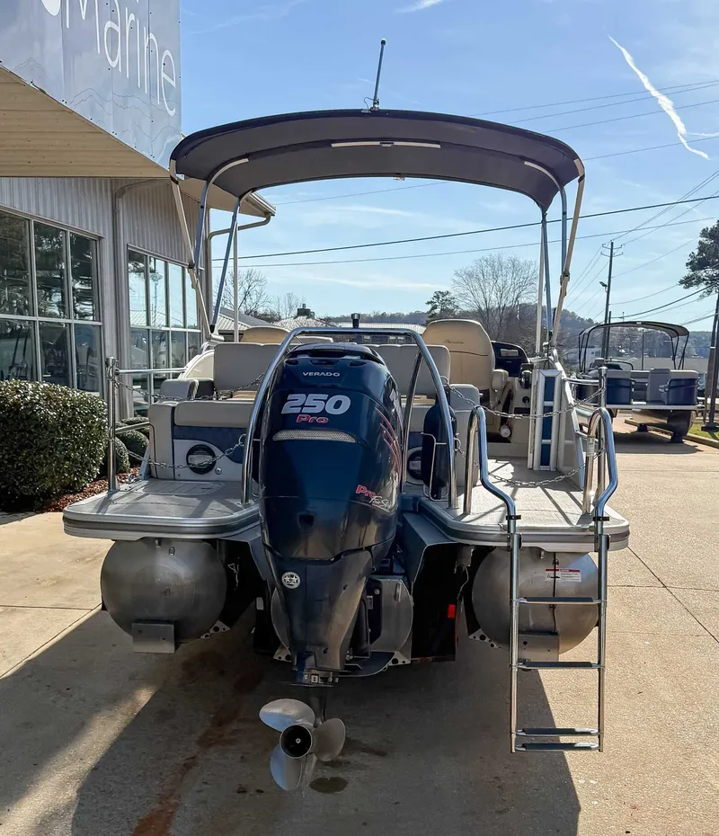 Slide: The Image of 2018 Barletta L23UC pontoon boat with 250 HP outboard motor. - 6