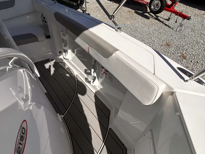 Slide: The Image of Interior of a 2020 Tahoe 2150 boat with seating area. - 15