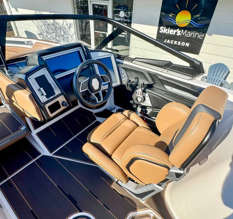Slide: The Image of Interior of a 2023 Supra SL boat at Skier's Marine. - 17