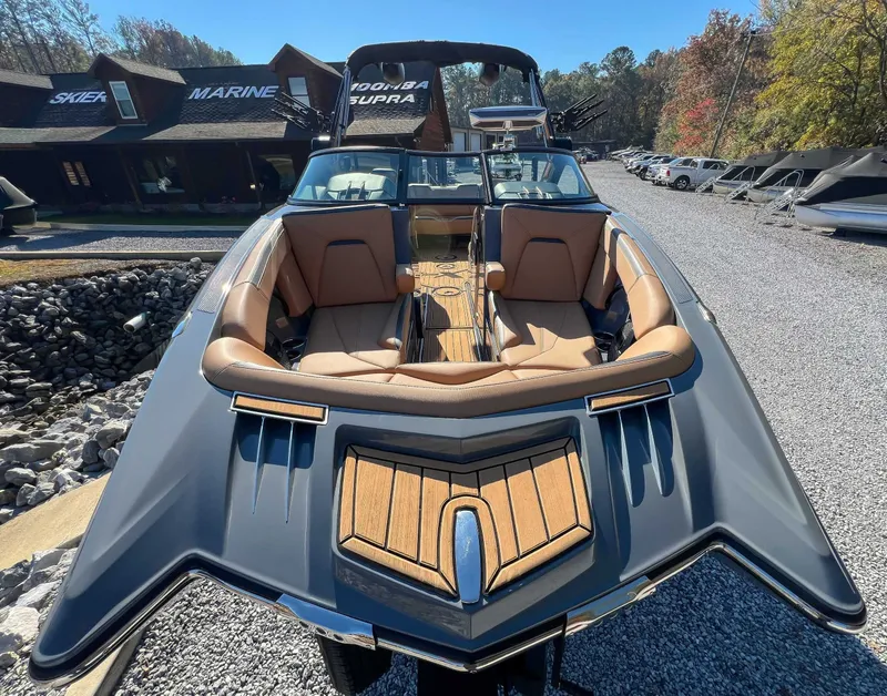 Slide: The Image of 2024 MasterCraft XStarS boat with luxurious interior and modern design. - 12