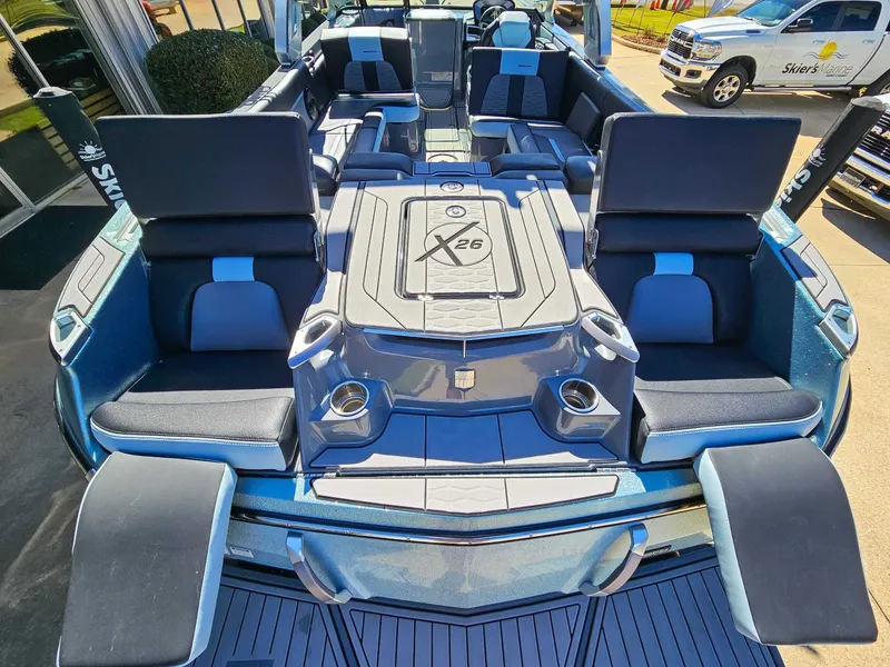 Slide: The Image of 2023 MasterCraft X26 boat with luxurious interior design. - 9