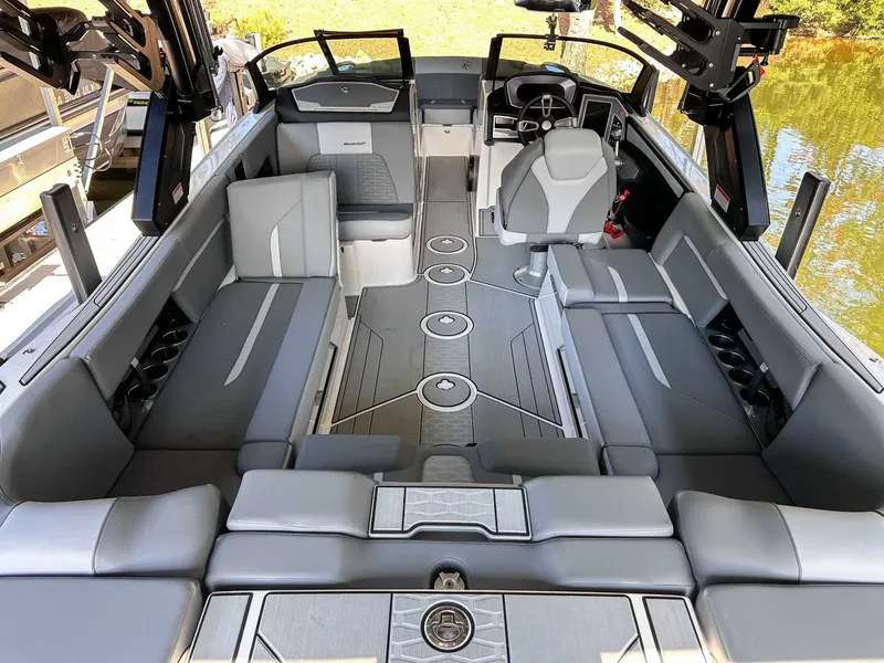 Slide: The Image of Interior of 2024 MasterCraft X24 boat, luxurious design. - 11