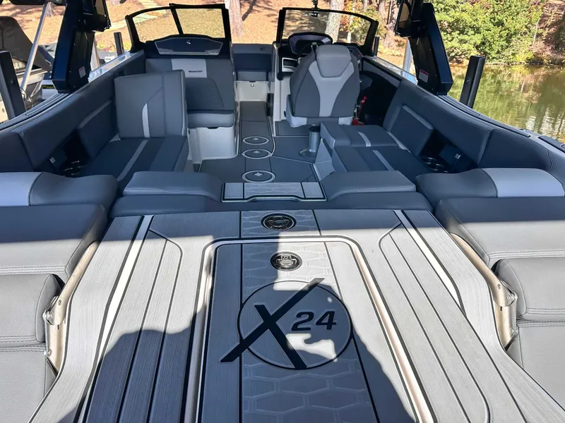 Slide: The Image of Interior of 2024 MasterCraft X24 boat, luxurious design. - 12