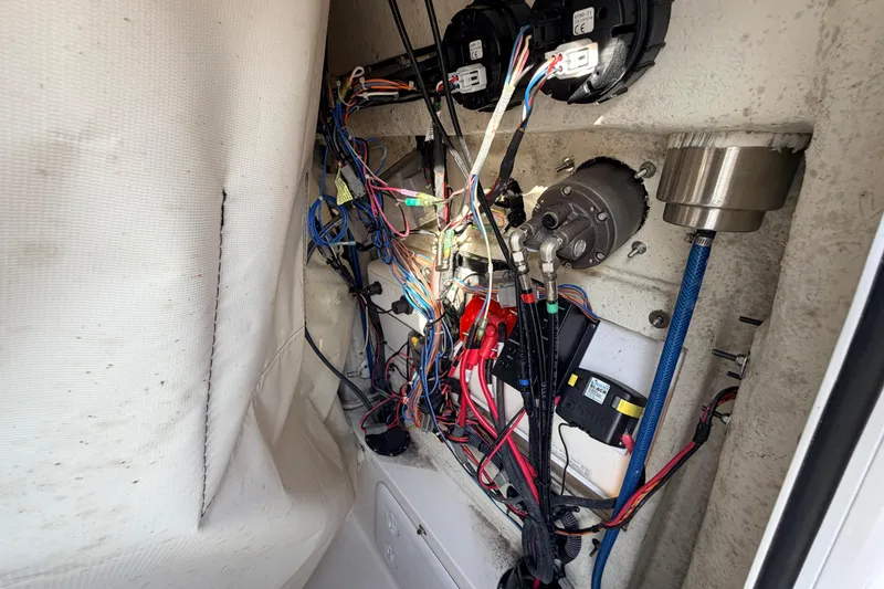 Slide: The Image of Wiring and components inside a 2022 Sea Fox 228 Commander boat. - 52