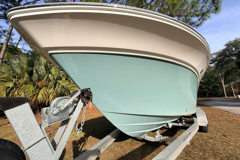 Slide: The Image of 2022 Sea Fox 228 Commander boat on trailer, parked outdoors. - 6