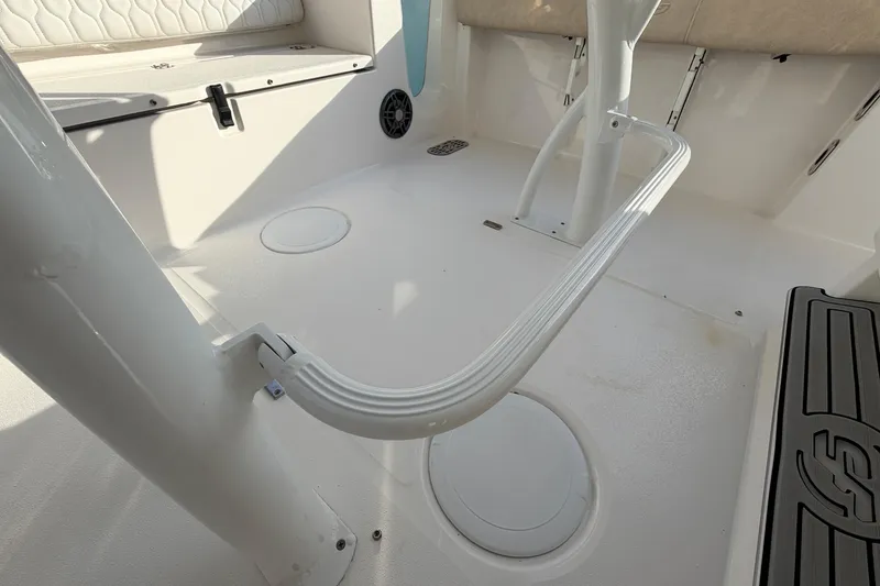Slide: The Image of 2022 Sea Fox 228 Commander boat interior with seating and storage features. - 63