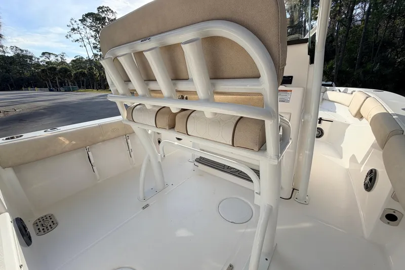 Slide: The Image of 2022 Sea Fox 228 Commander boat interior with seating and storage features. - 64