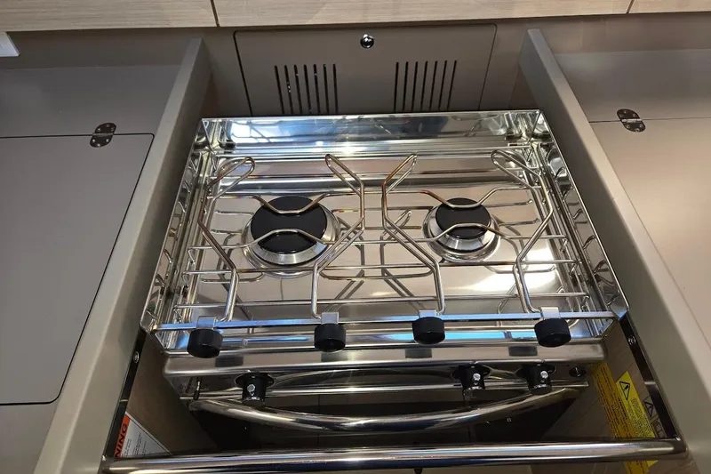 Slide: The Image of Stainless steel stove in 2023 Beneteau Oceanis 38.1 yacht kitchen. - 45