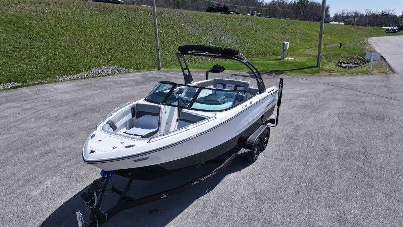 Slide: The Image of 2026 Chaparral SSX 4 boat on trailer, ready for adventure. - 16