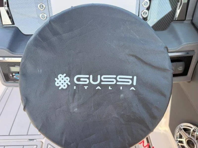 Slide: The Image of Steering wheel cover with Gussi Italia logo in Chaparral SSX 4, 2026 model. - 46