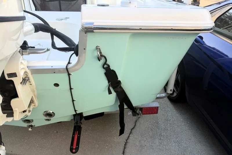 Slide: The Image of 2019 Bulls Bay 2000 boat stern with motor and trailer attachment. - 12