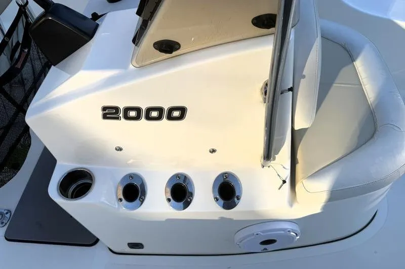 Slide: The Image of 2019 Bulls Bay 2000 boat console with seating and cup holders. - 23
