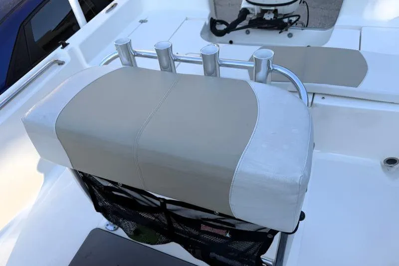 Slide: The Image of 2019 Bulls Bay 2000 boat seat with rod holders and storage net. - 24