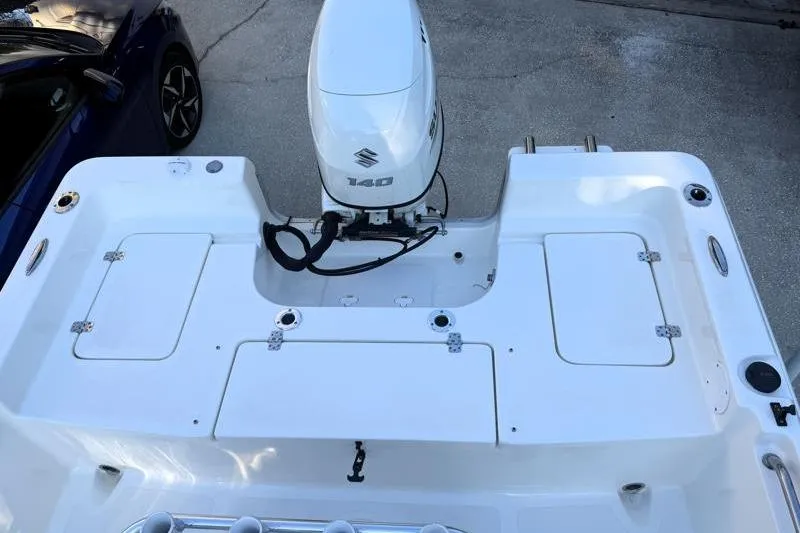 Slide: The Image of 2019 Bulls Bay 2000 boat with Suzuki 140 outboard motor, viewed from above. - 30