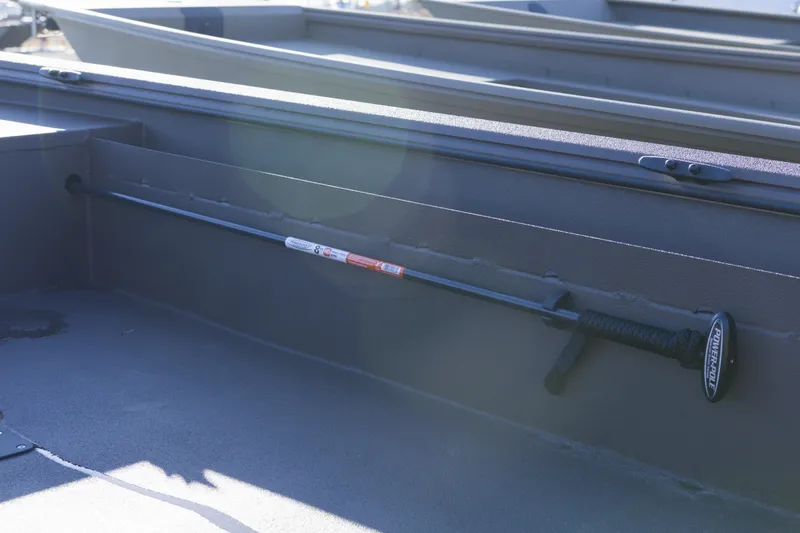 Slide: The Image of Avid 16 Commander 2026 boat interior with mounted Power-Pole anchor. - 6