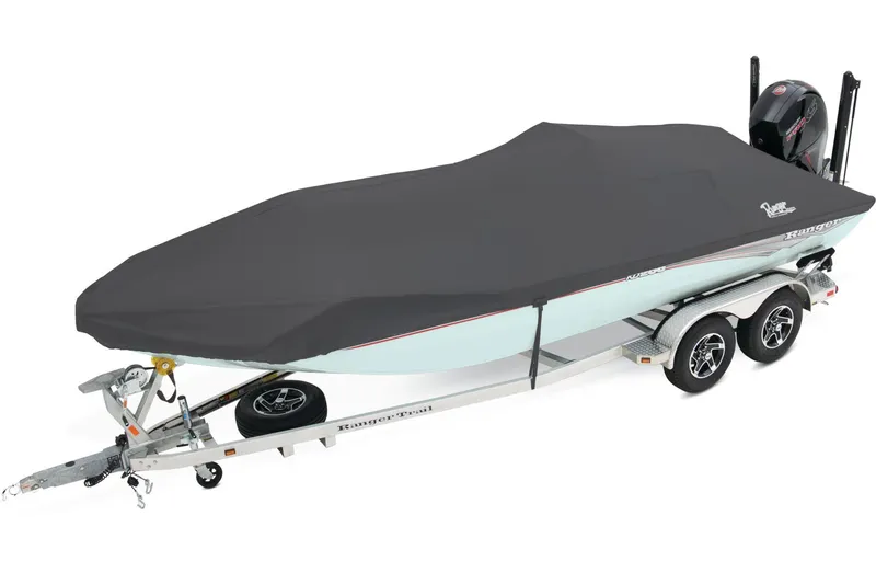 Slide: The Image of 2026 Ranger RB200 boat deck with Minn Kota trolling motor and storage compartment. - 14
