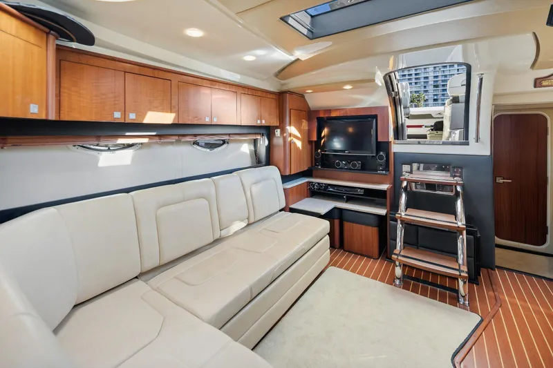 Slide: The Image of Luxurious interior of 2012 Monterey 400 Sport Yacht with modern amenities and elegant design. - 23