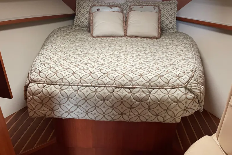 Slide: The Image of Curtained interior of 2006 Tiara Yachts 3800 Open, showcasing elegant design and privacy features. - 36