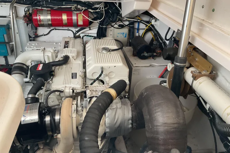 Slide: The Image of Engine of 2006 Tiara Yachts 3800 Open, showcasing detailed components and clean design. - 44