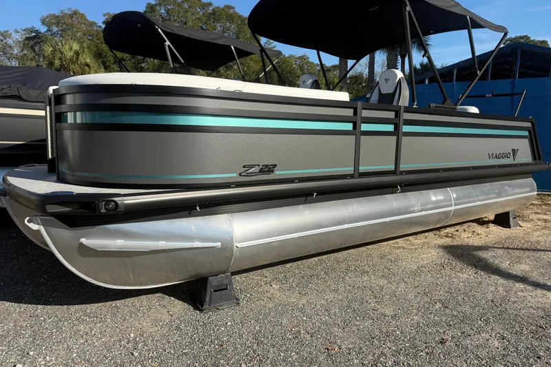 The Image of 2026 Viaggio Lago Z-S pontoon boat with sleek design and modern features. - 0